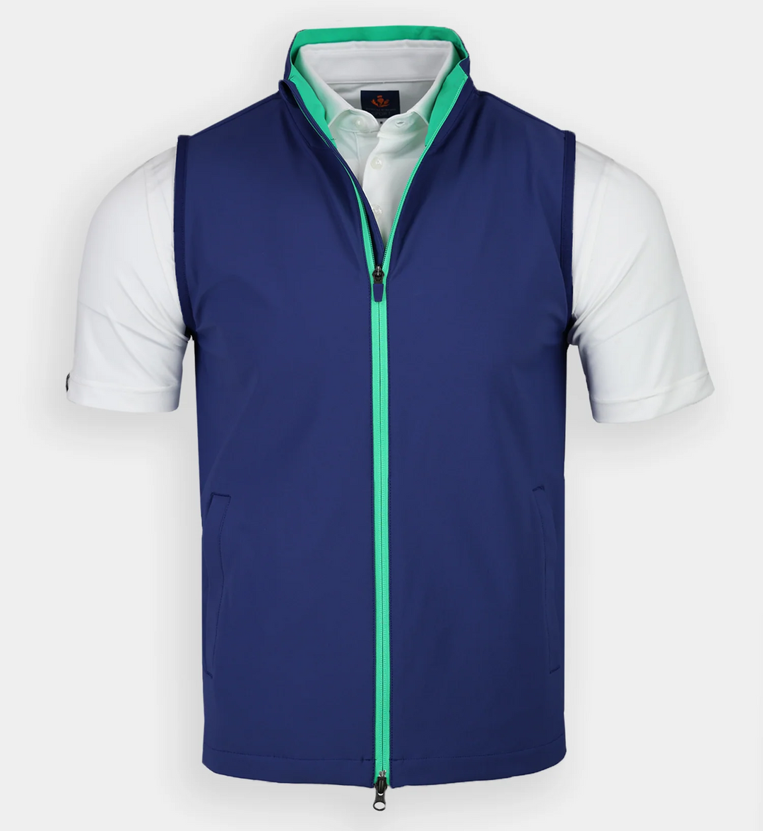 Donald Ross Mens SUPER GOLF Sport Fit Jude Water Repellent Vest - NAVY