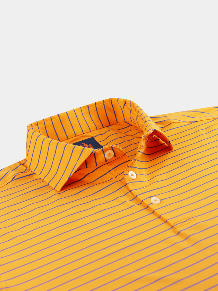 Donald Ross Short Sleeve Mens Hayes Pencil Stripe Jersey Sport Fit Polo - BLAZING ORANGE - Golf Anything Canada