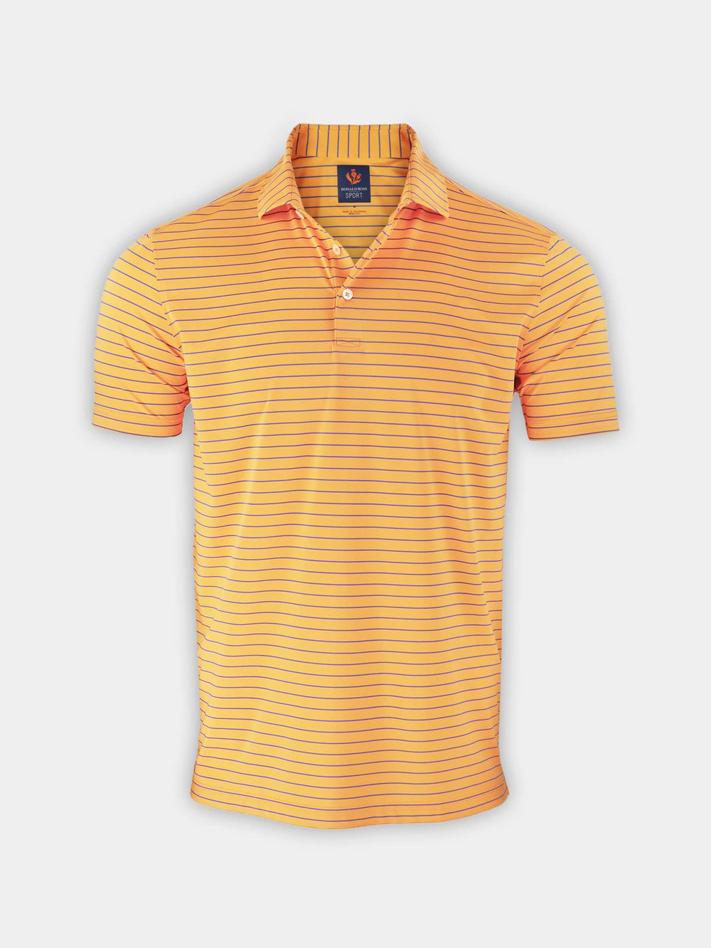 Donald Ross Short Sleeve Mens Hayes Pencil Stripe Jersey Sport Fit Polo - BLAZING ORANGE - Golf Anything Canada