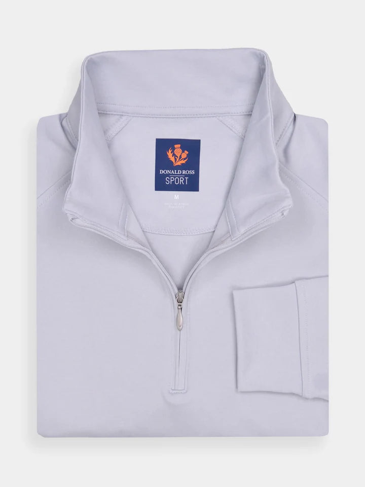 Donald Ross Mens Sport Fit Elias Quarter Zip - HEATHER GREY
