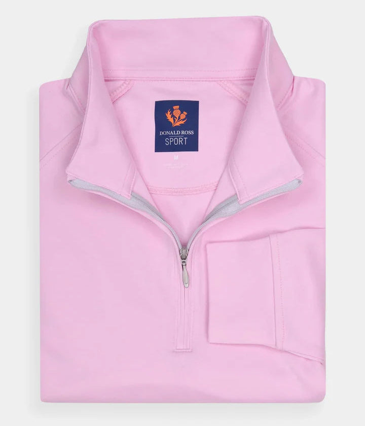 Donald Ross Mens Sport Fit Elias Quarter Zip - HEATHER PINK
