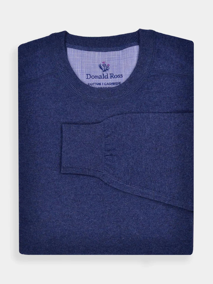 Donald Ross Men's Sport Fit Crewneck Pullover Cotton / Cashmere - NAVY