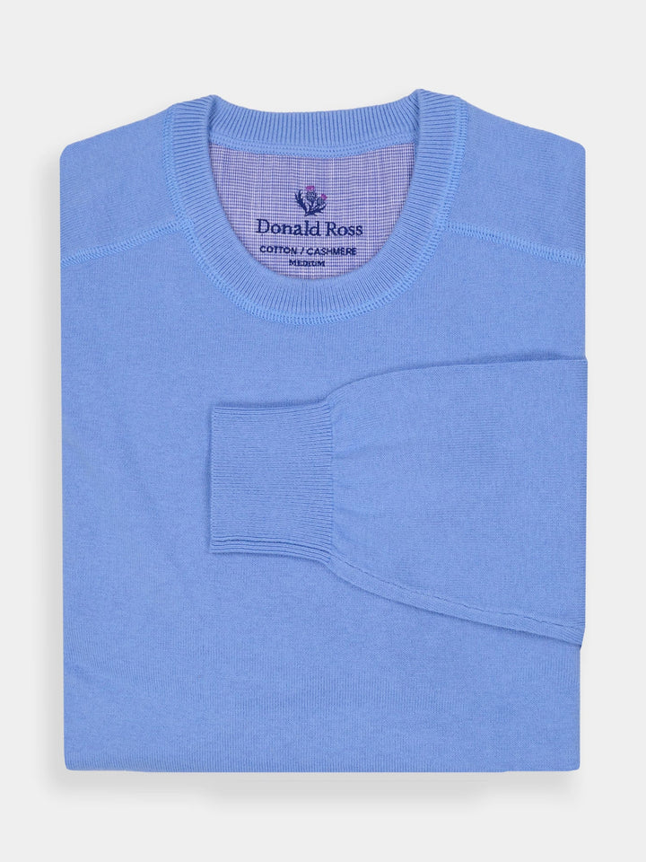 Donald Ross Men's Sport Fit Crewneck Pullover Cotton / Cashmere - ULTRAMARINE