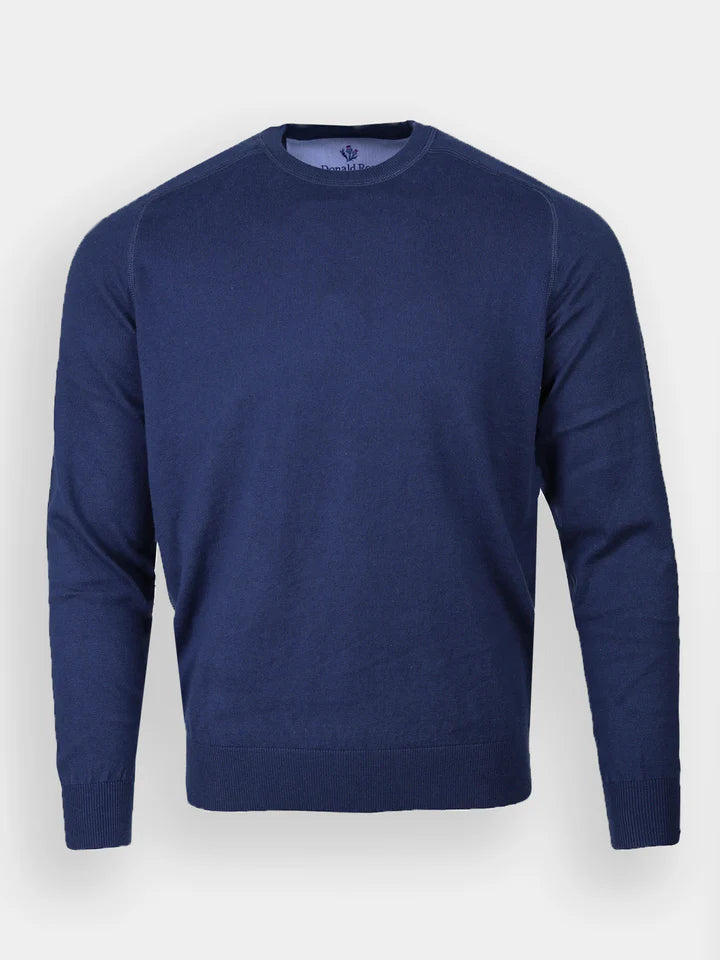 Donald Ross Men's Sport Fit Crewneck Pullover Cotton / Cashmere - NAVY