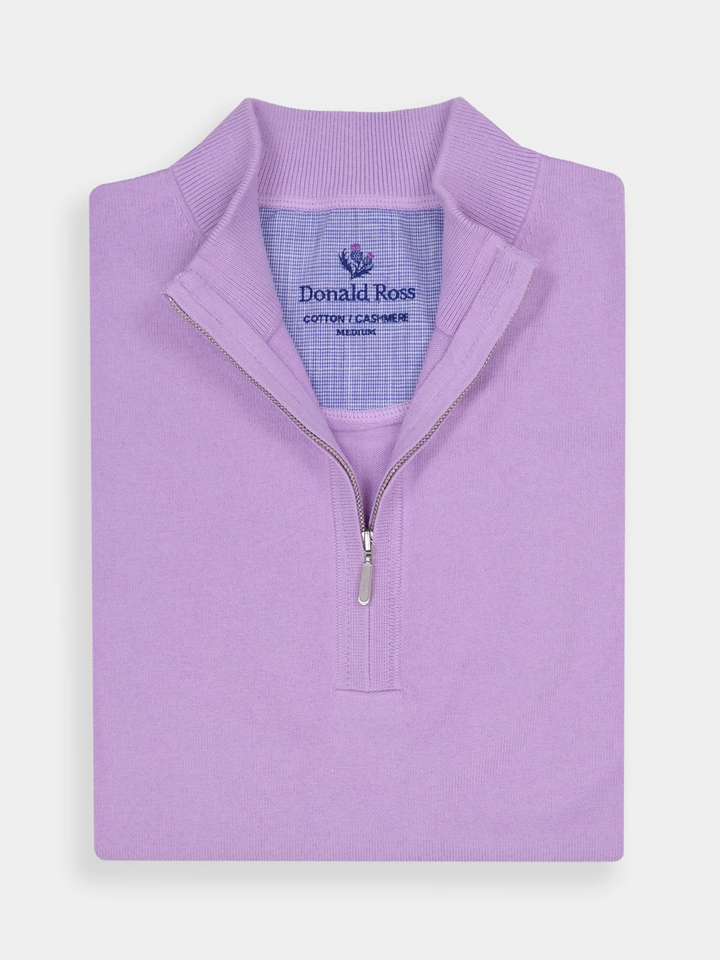 Donald Ross Men's Sport Fit 1/2 Zip Sweater Vest Cotton / Cashmere- JUNIPER