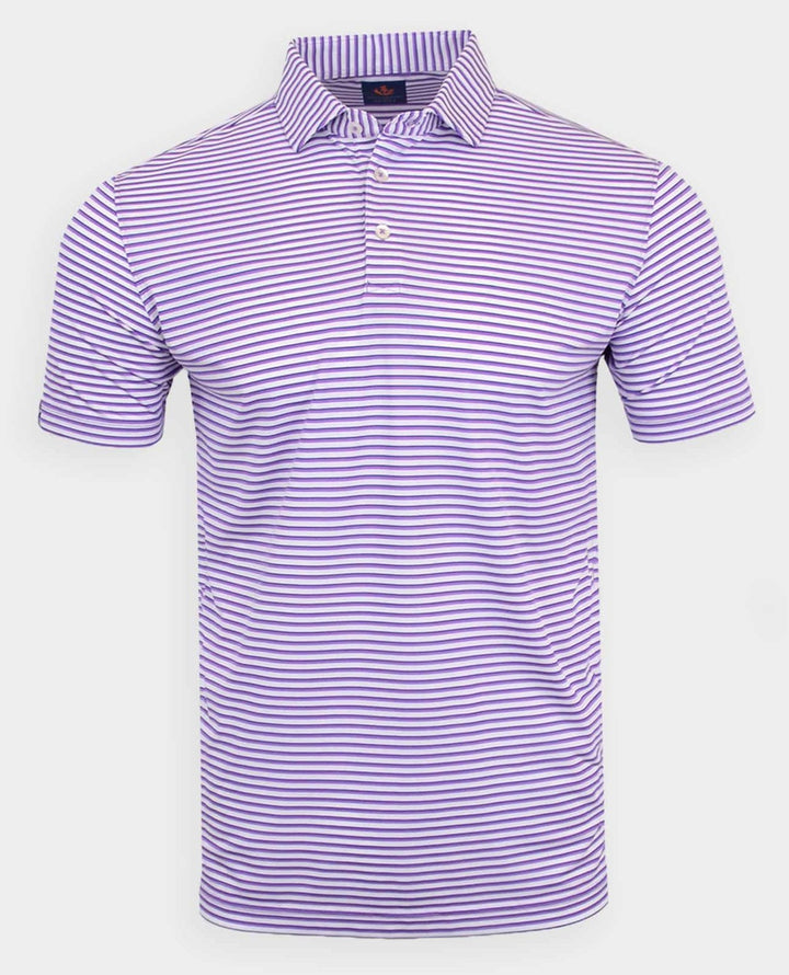 Donald Ross Sport Fit Mens Short Sleeve Brodie Polo - VERBENA/WHITE/NAVY