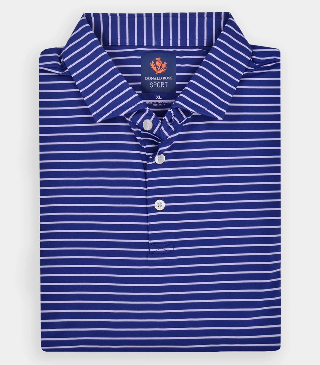 Donald Ross Mens Sport Fit RUBEN Polo - NAVY / PINK / COASTAL