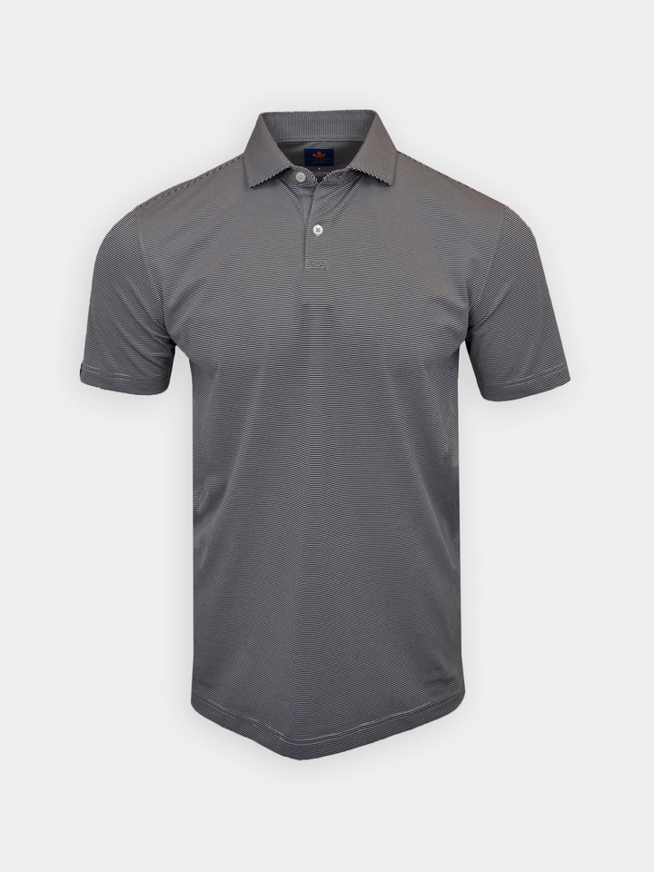 Donald Ross Mens Hugh Pique Sport Fit Polo - QUARRY/BLACK