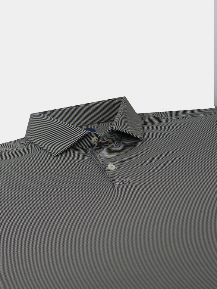 Donald Ross Mens Hugh Pique Sport Fit Polo - QUARRY/BLACK