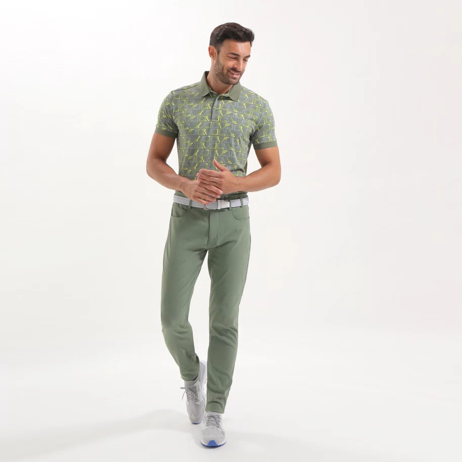 Chervò Men's SPAZIO Slim Fit 5-Pocket Stretch Pant - FOREST GREEN