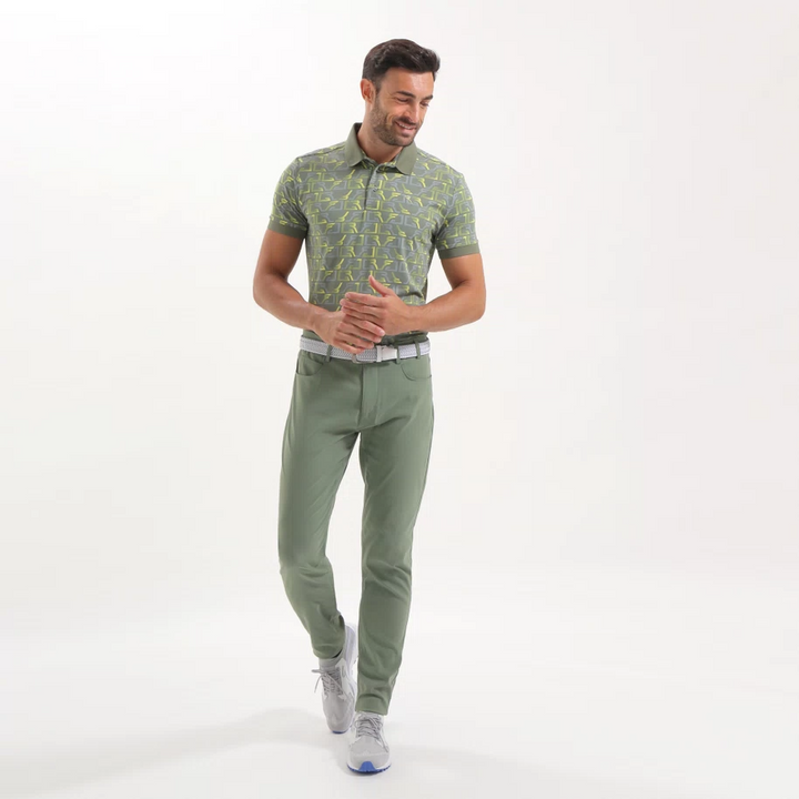 Chervò Men's SPAZIO Slim Fit 5-Pocket Stretch Pant - FOREST GREEN