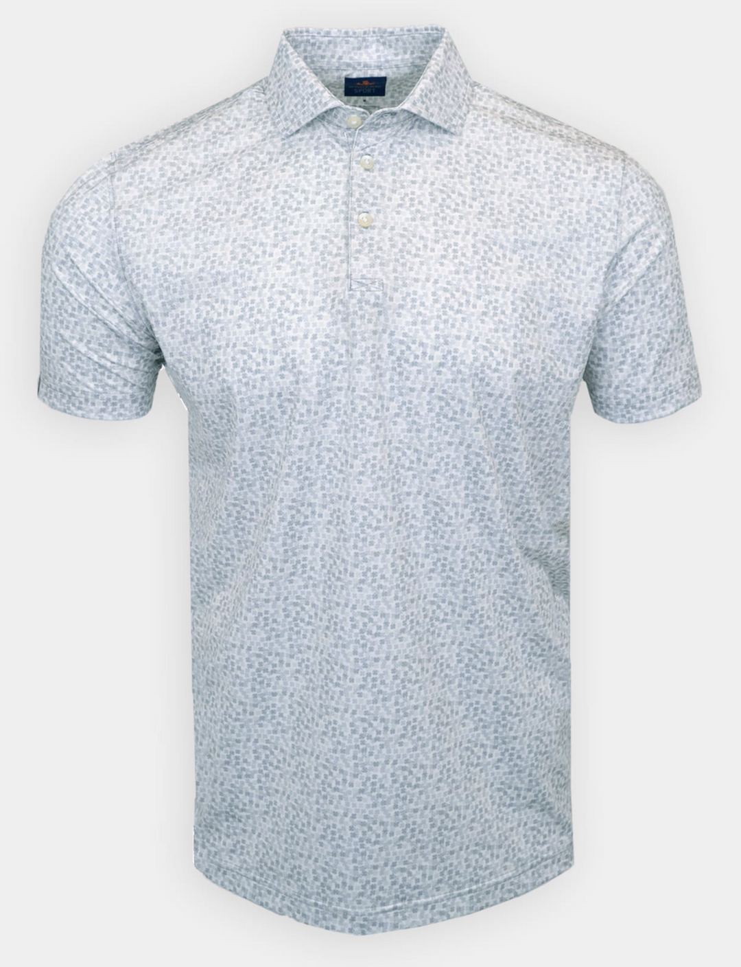 Donald Ross Mens Sport Fit Harry Tonal Clovers Polo - SKY BLUE