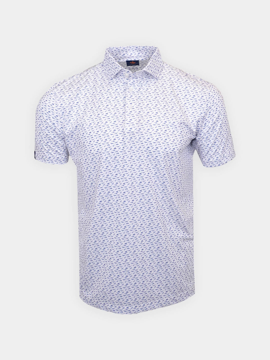 Donald Ross Mens Sport Fit Angus Polo - WHITE/NAVY