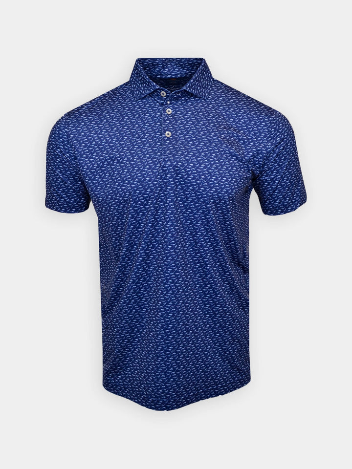 Donald Ross Mens Sport Fit Angus Polo - NAVY/SKY BLUE