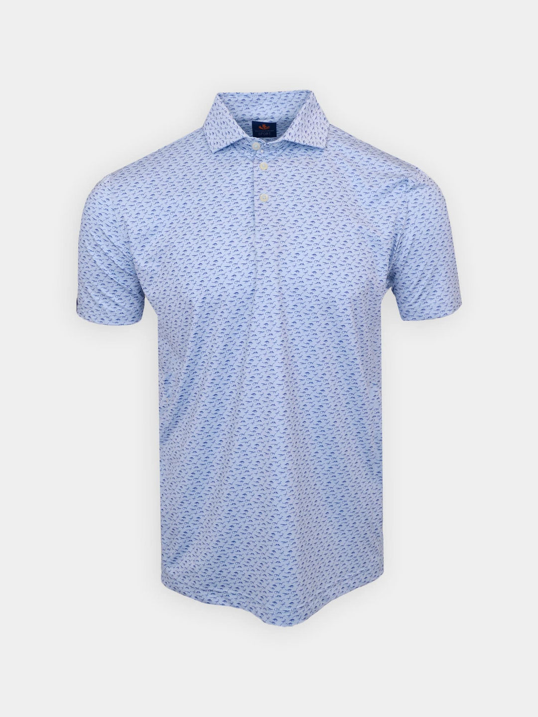 Donald Ross Mens Sport Fit Angus Polo - SKY BLUE/NAVY
