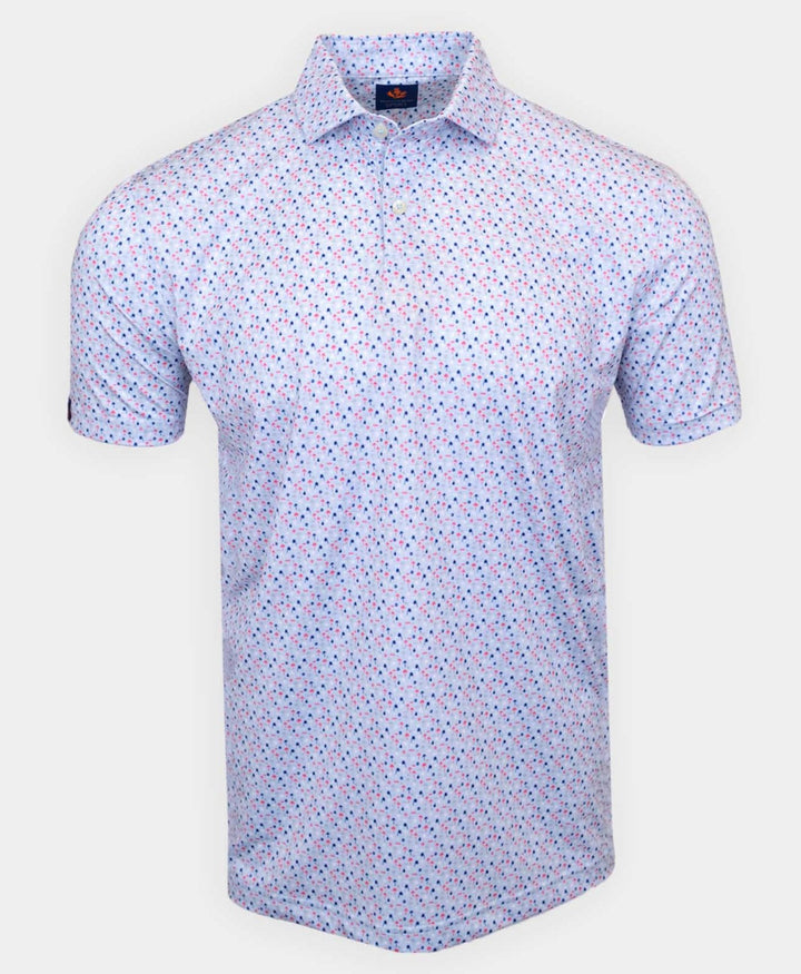 Donald Ross Mens Sport Fit Felix Polo - SKY BLUE/MULTI