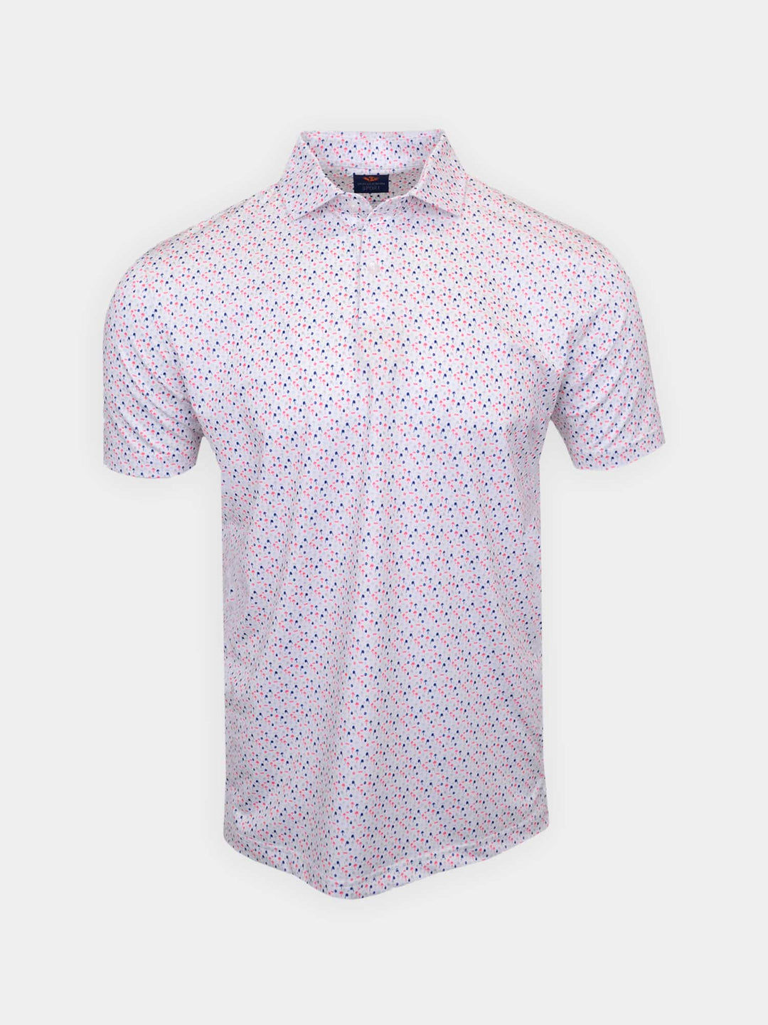 Donald Ross Mens Sport Fit Felix Polo - WHITE/WATERMELON