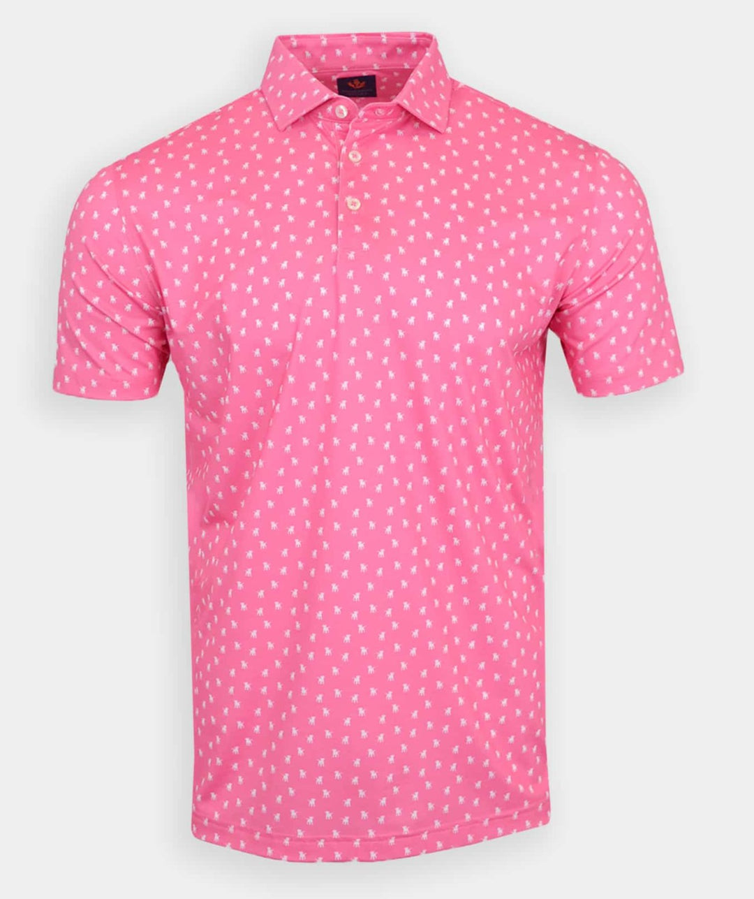 Donald Ross Sport Fit Mens Short Sleeve Lennox Polo - ROSE/WHITE