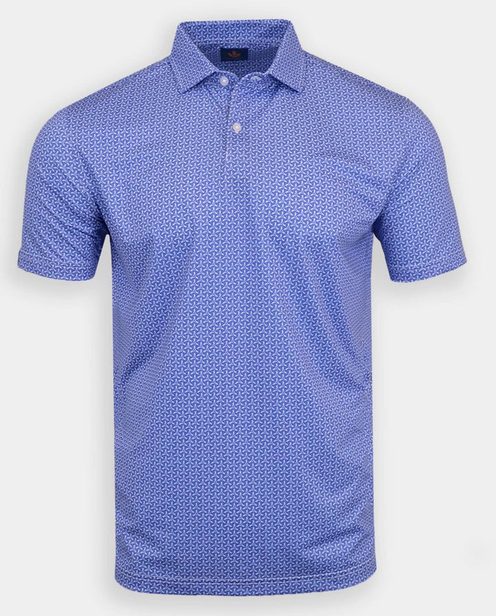 Donald Ross Sport Fit Mens Short Sleeve Hector Polo - WHITE/INDIGO