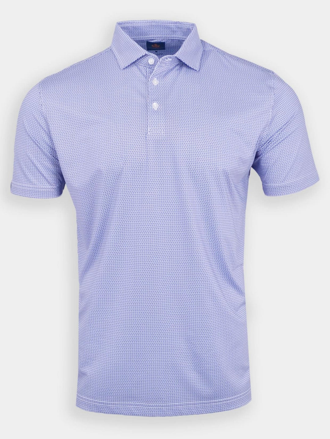 Donald Ross Sport Fit Mens Short Sleeve Glen Polo - WHITE/INDIGO