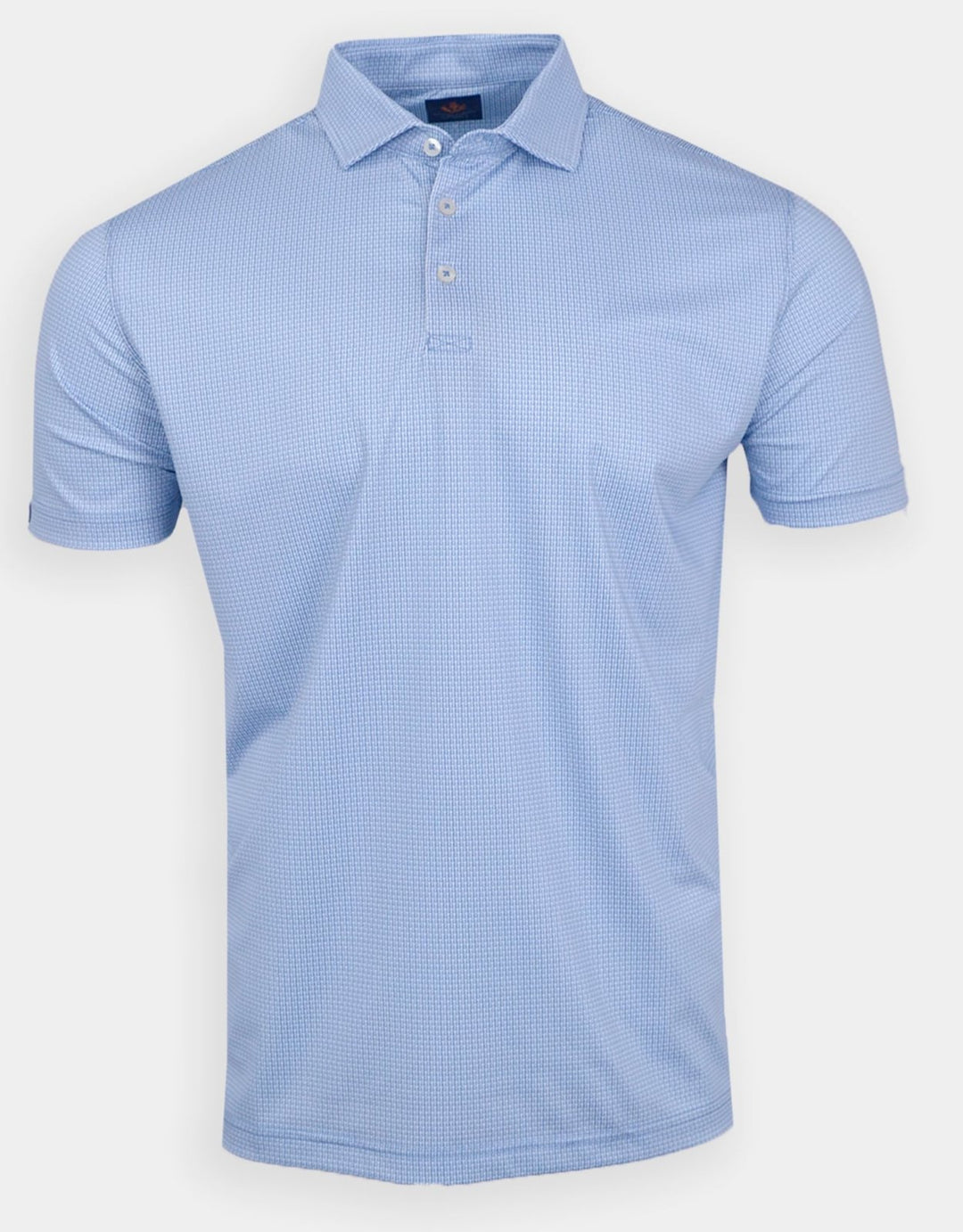 Donald Ross Sport Fit Mens Short Sleeve Glen Polo - BLUE WHALE/WHITE