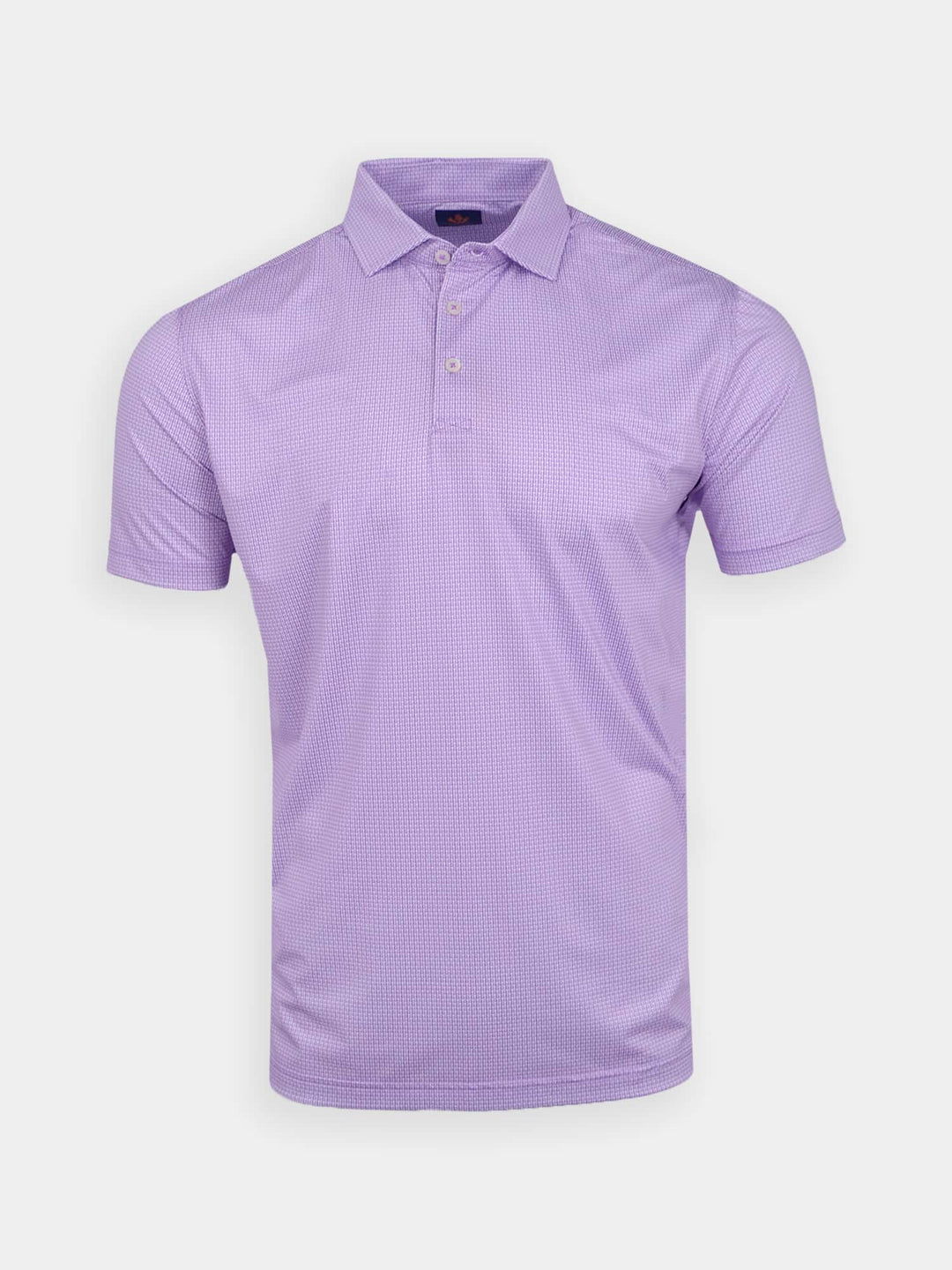 Donald Ross Sport Fit Mens Short Sleeve Glen Polo - VERBENA/WHITE