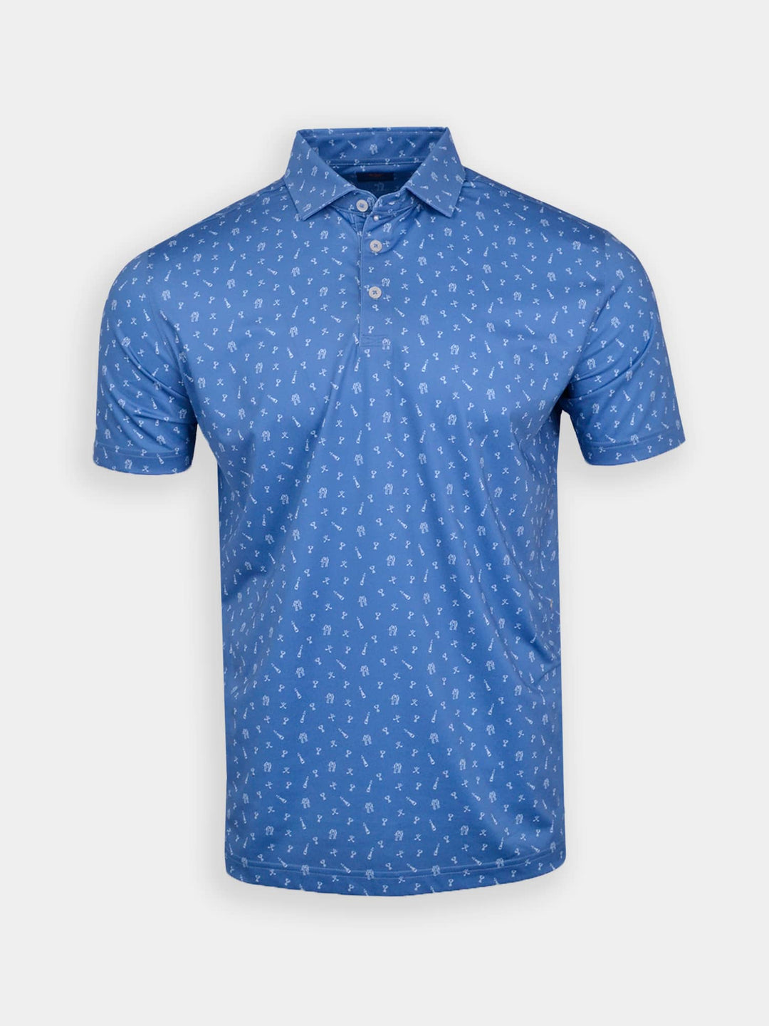 Donald Ross Sport Fit Mens Short Sleeve Kelso Polo - BLUE WHALE/WHITE
