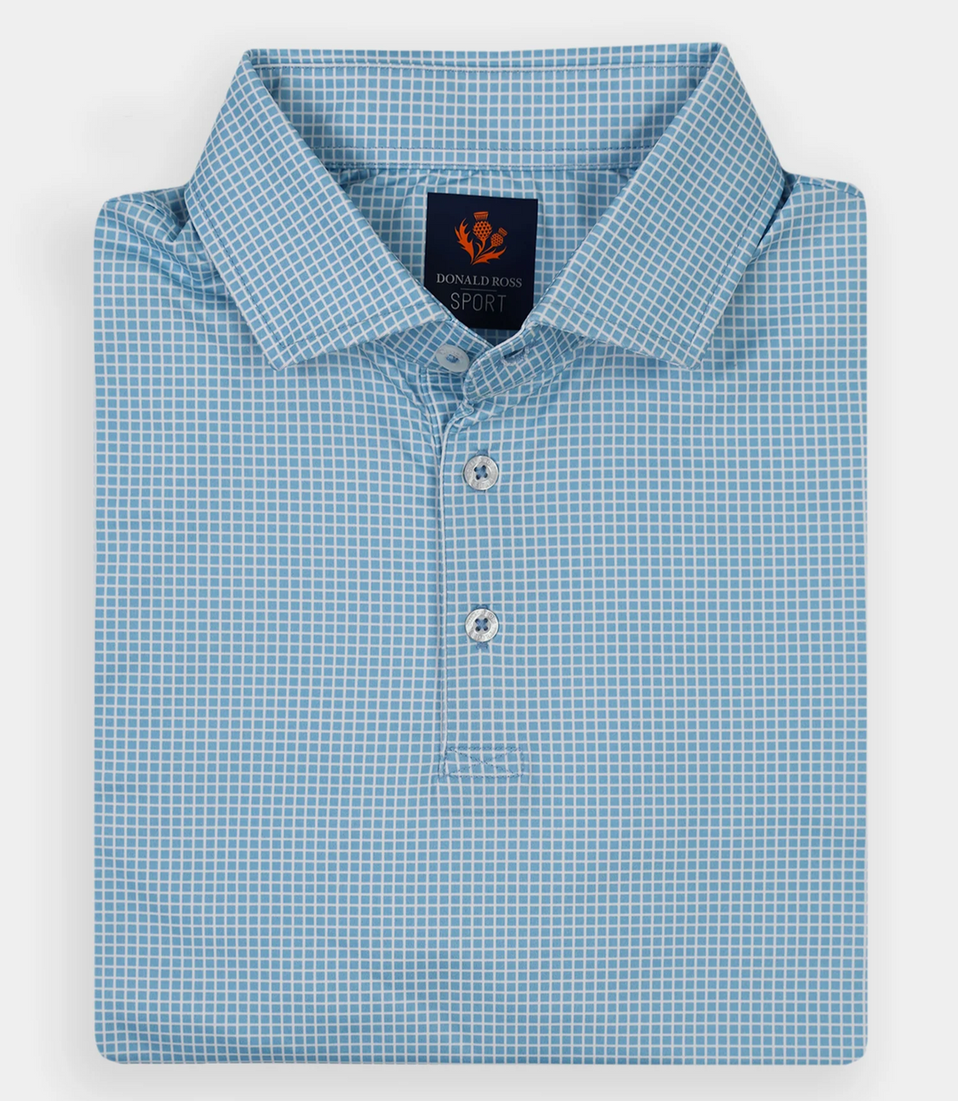 Donald Ross Mens Sport Fit CHARLIE Polo - NEPTUNE / WHITE