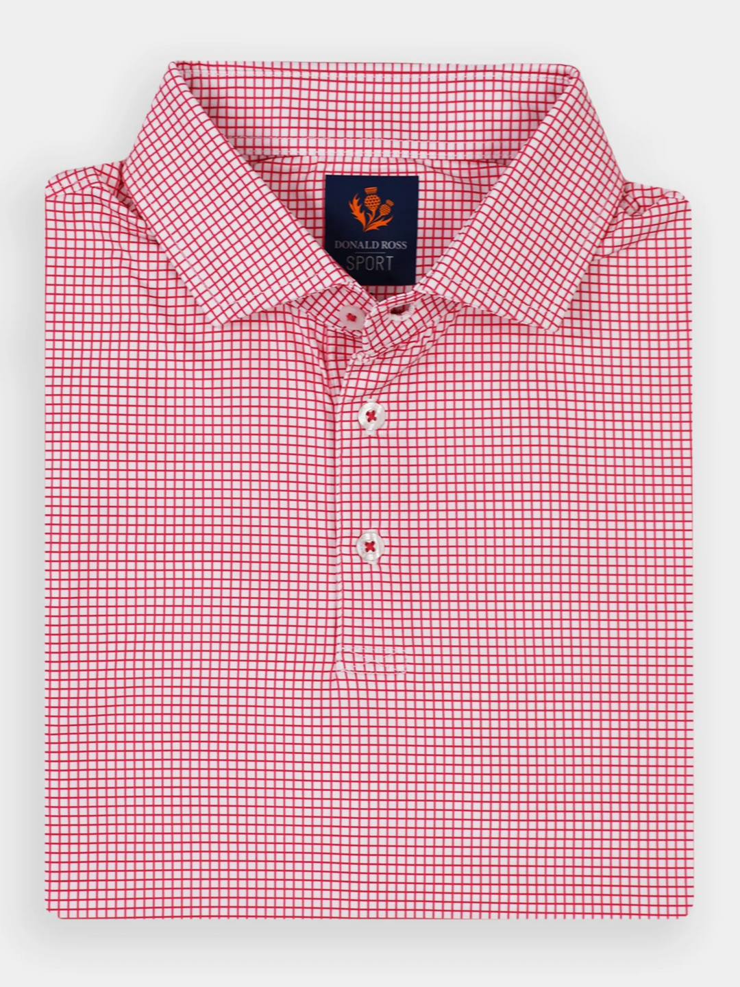 Donald Ross Mens Sport Fit CHARLIE Polo - WHITE / RASPBERRY