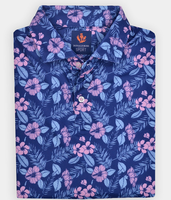 Donald Ross Mens Sport Fit MACK Polo - NAVY MULTI
