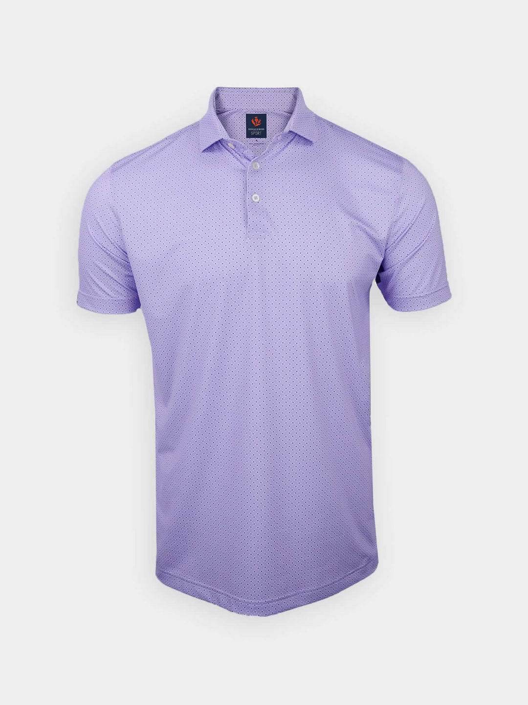 Donald Ross Mens Sport Fit William Pinwheel Print Polo - LAVENDER/WHITE/BLACK