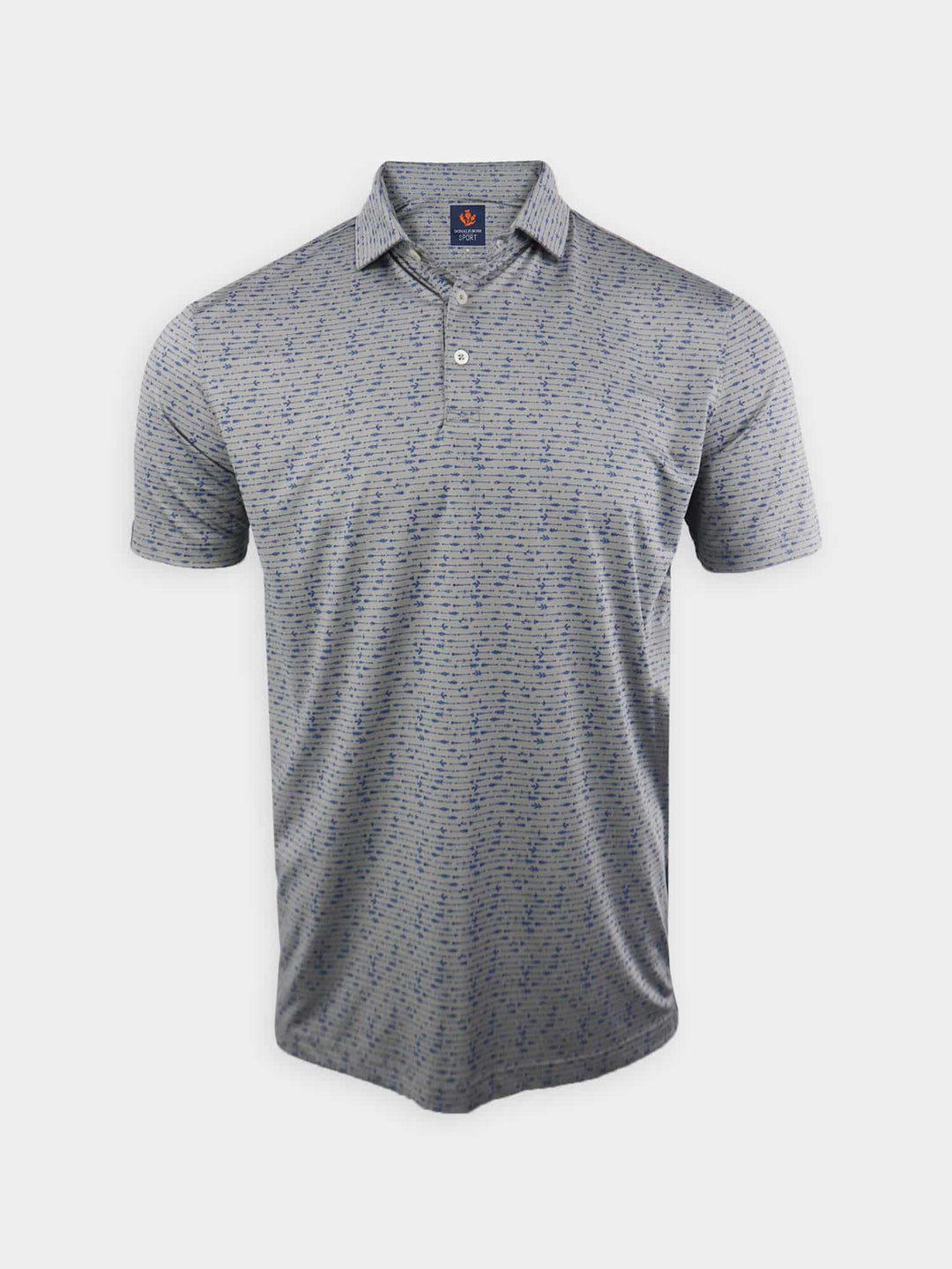 Donald Ross Men's Sport Fit Boone Arrow Print Polo - SHADOW / LAPIS