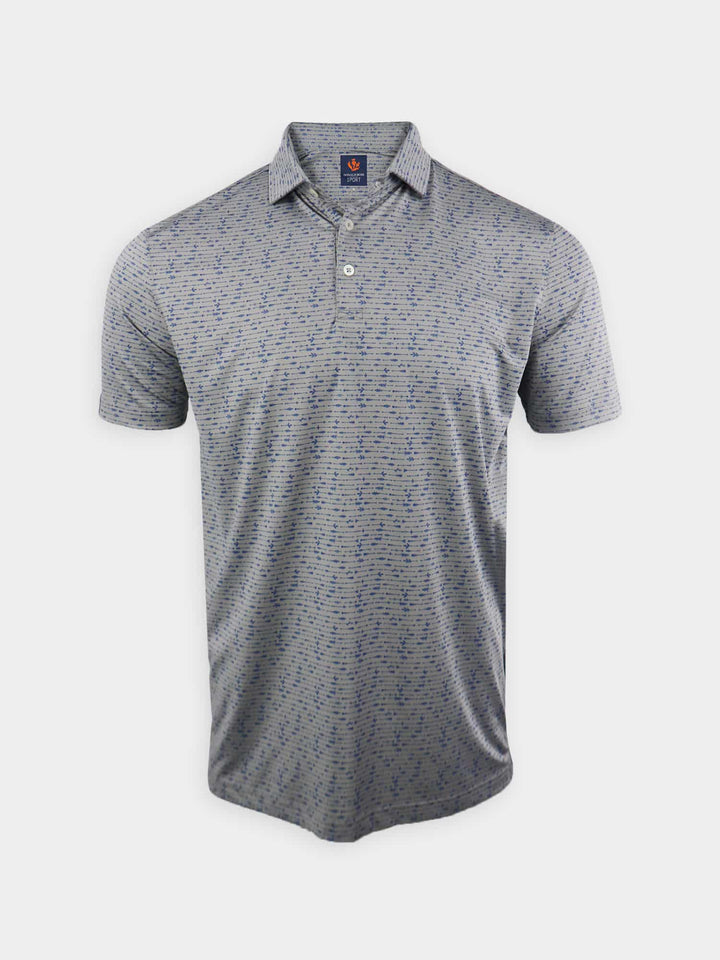 Donald Ross Men's Sport Fit Boone Arrow Print Polo - SHADOW / LAPIS