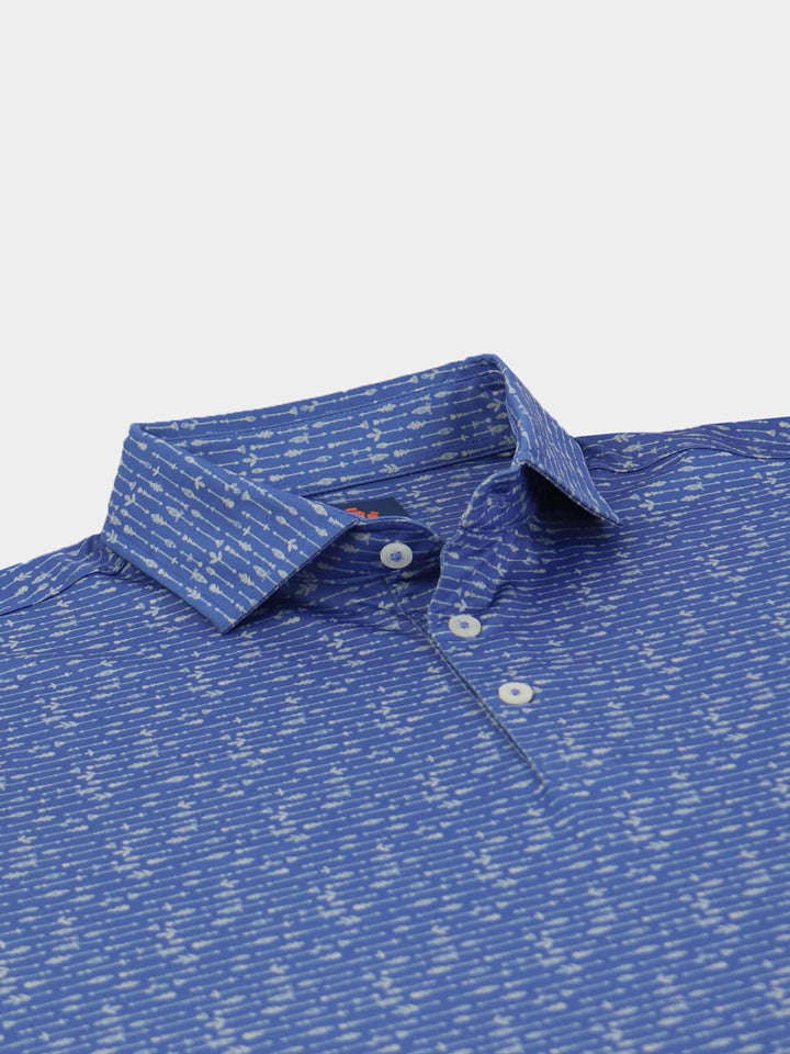 Donald Ross Mens Sport Fit Boone Arrow Print Polo - LAPIS SHADOW