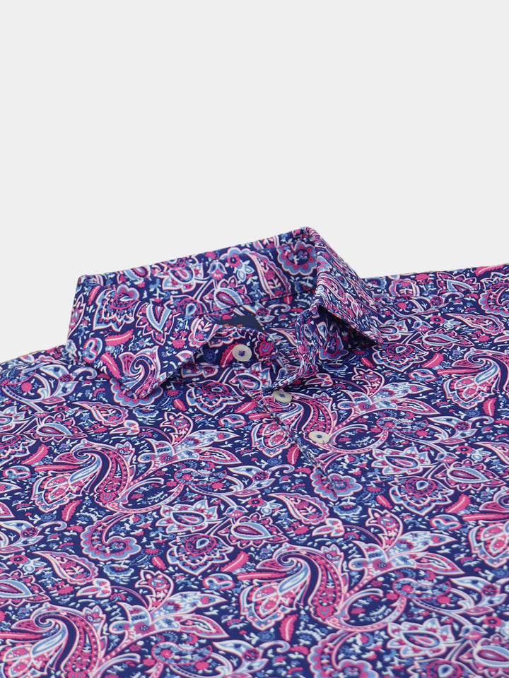 Donald Ross Mens Sport Fit Brad Polo - NAVY MULTI