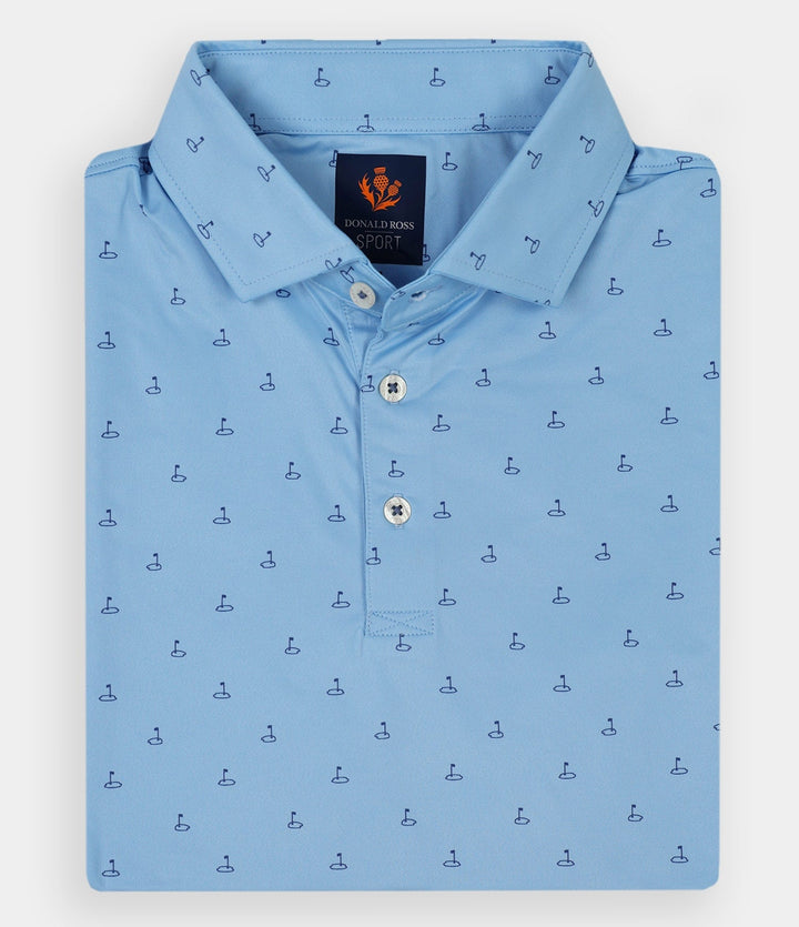 Donald Ross Mens Sport Fit DOUGLAS Polo - NEPTUNE / DENIM