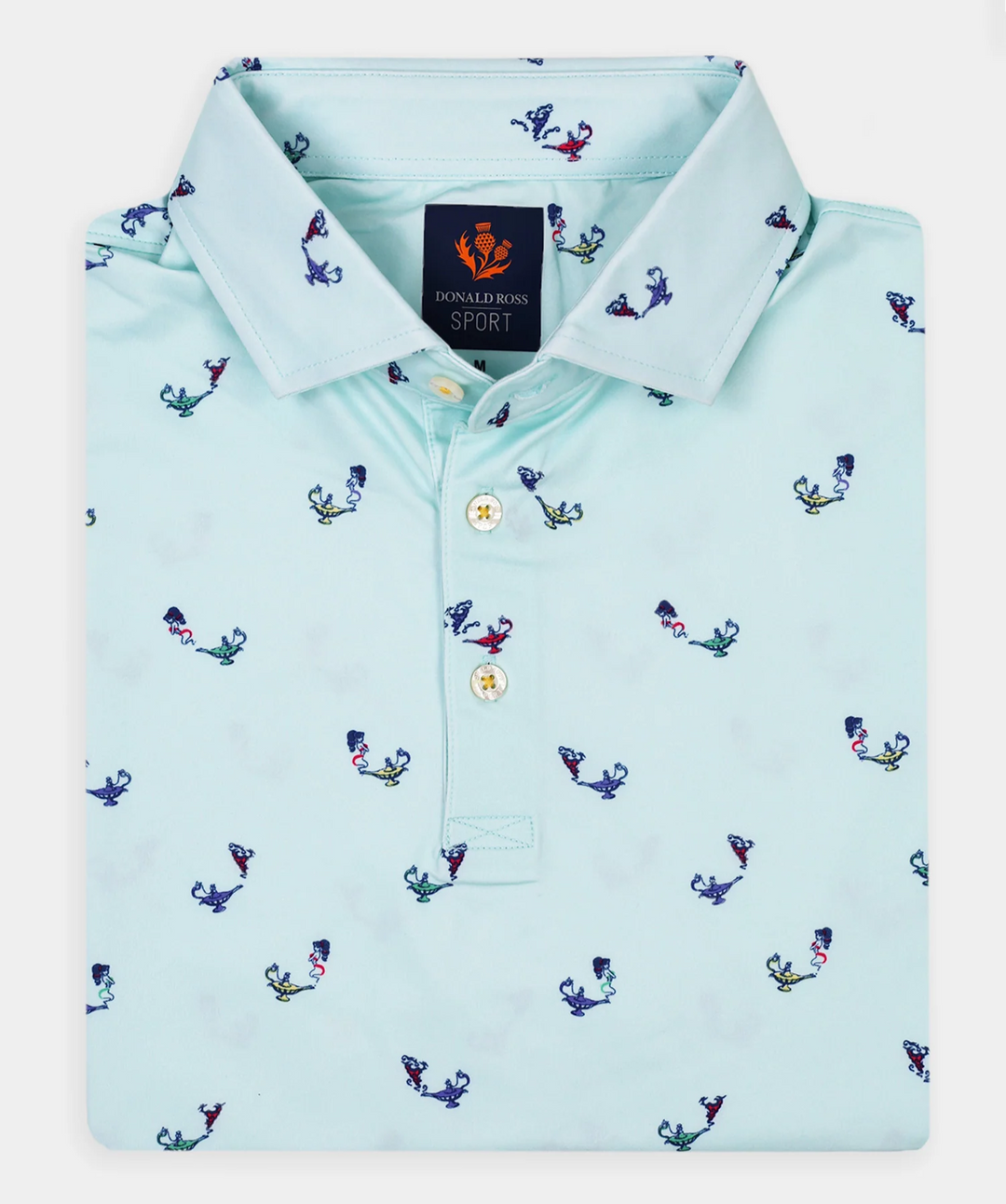 Donald Ross Mens Sport Fit HENRY Polo - POOL / MULTI