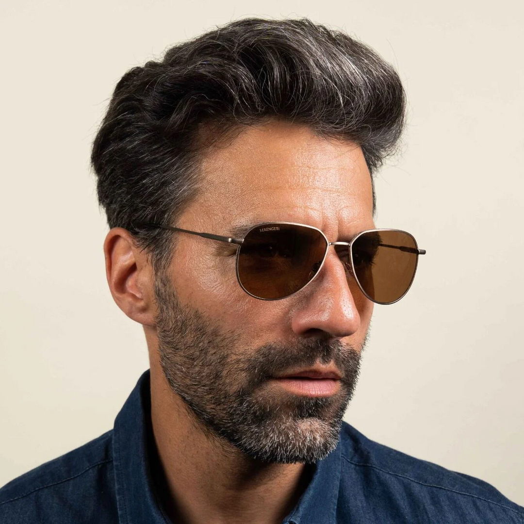 Serengeti HAYWOOD Aviator Polarized Sunglasses - Matte Black