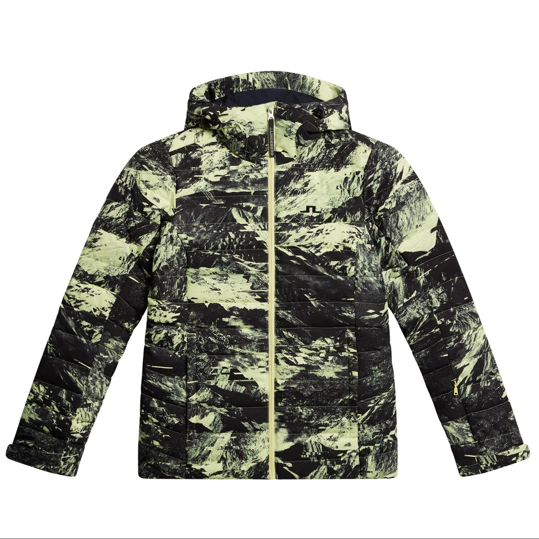 J.Lindeberg Women's THERMIC DOWN Printed Ski Jacket - MOUNTAIN GLITCH LIME