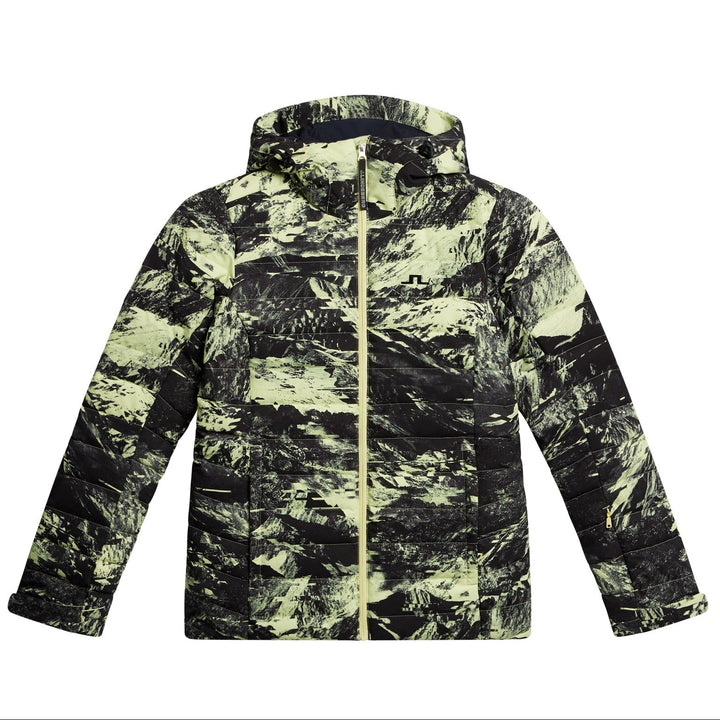 J.Lindeberg Women's THERMIC DOWN Printed Ski Jacket - MOUNTAIN GLITCH LIME
