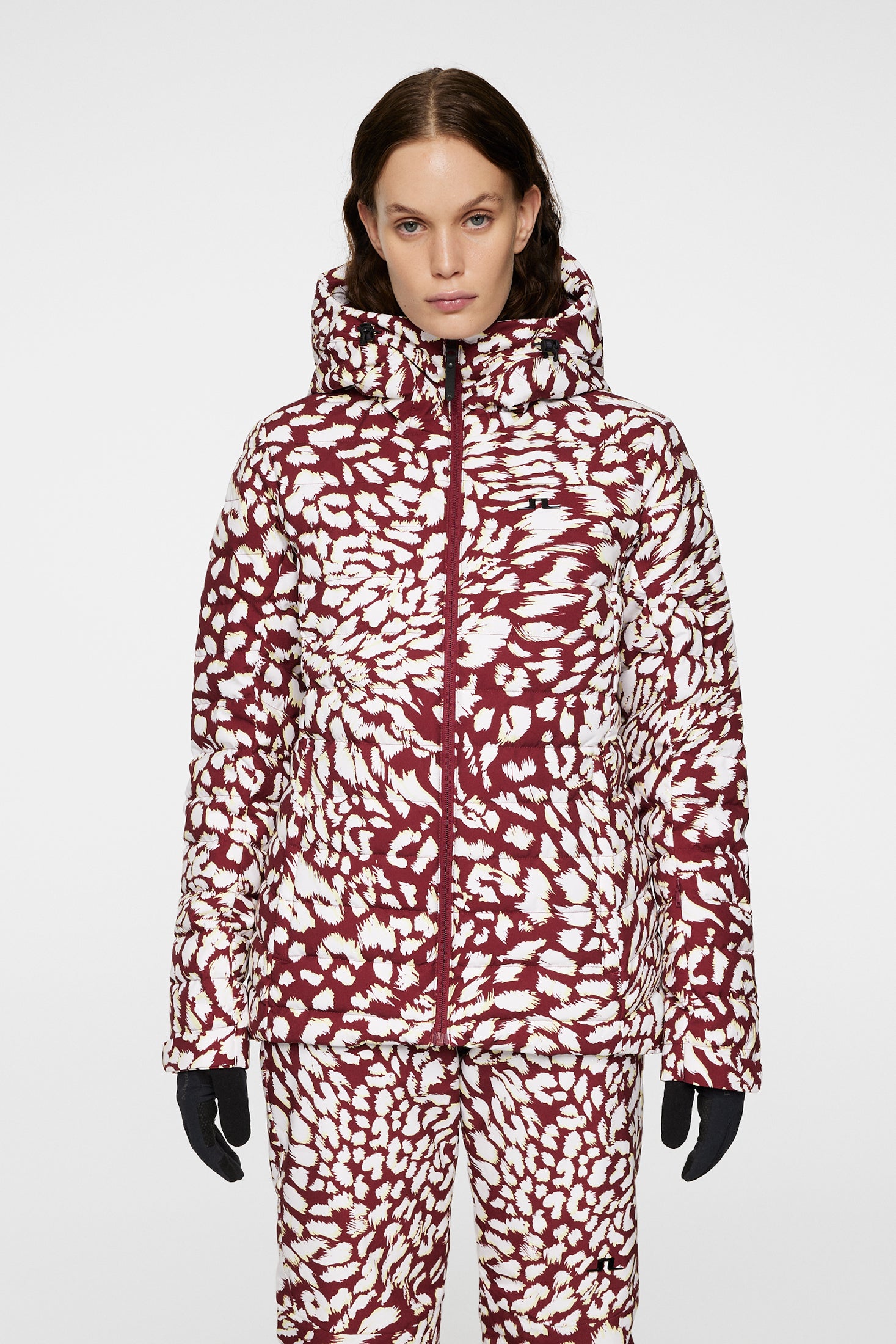 J.Lindeberg Women's THERMIC DOWN Printed Ski Jacket - GLITCH LEO LIME