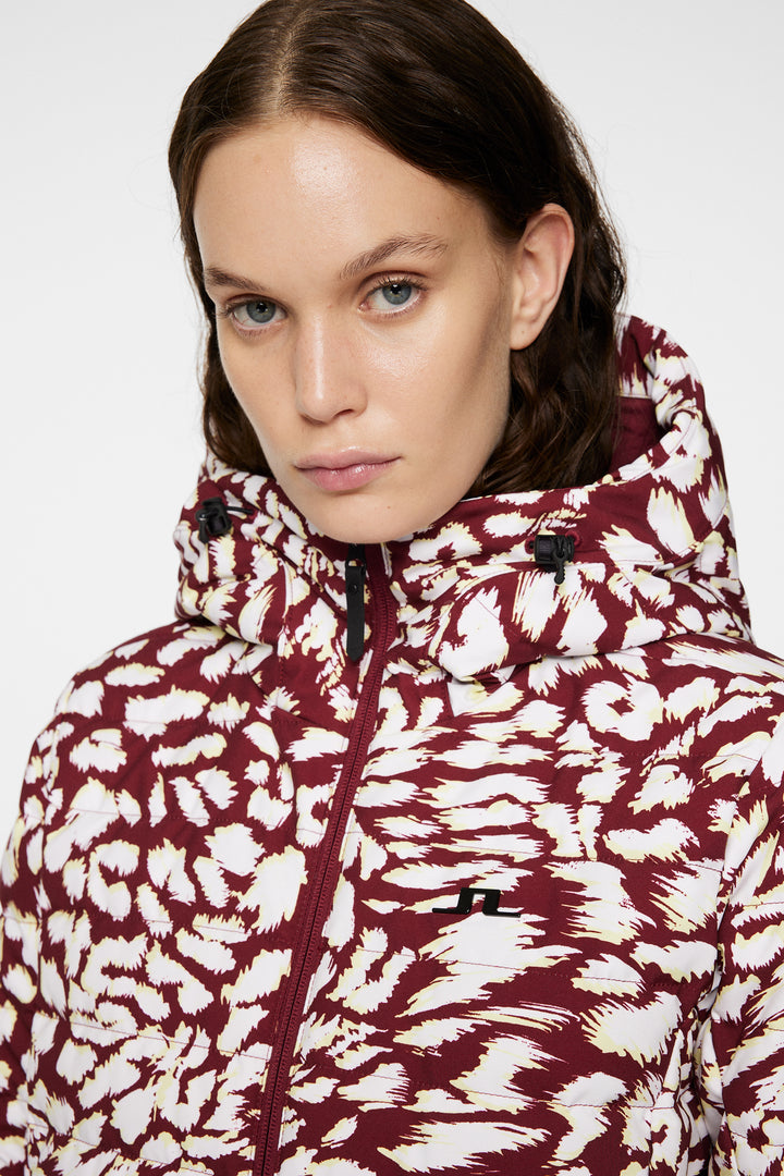 J.Lindeberg Women's THERMIC DOWN Printed Ski Jacket - GLITCH LEO LIME