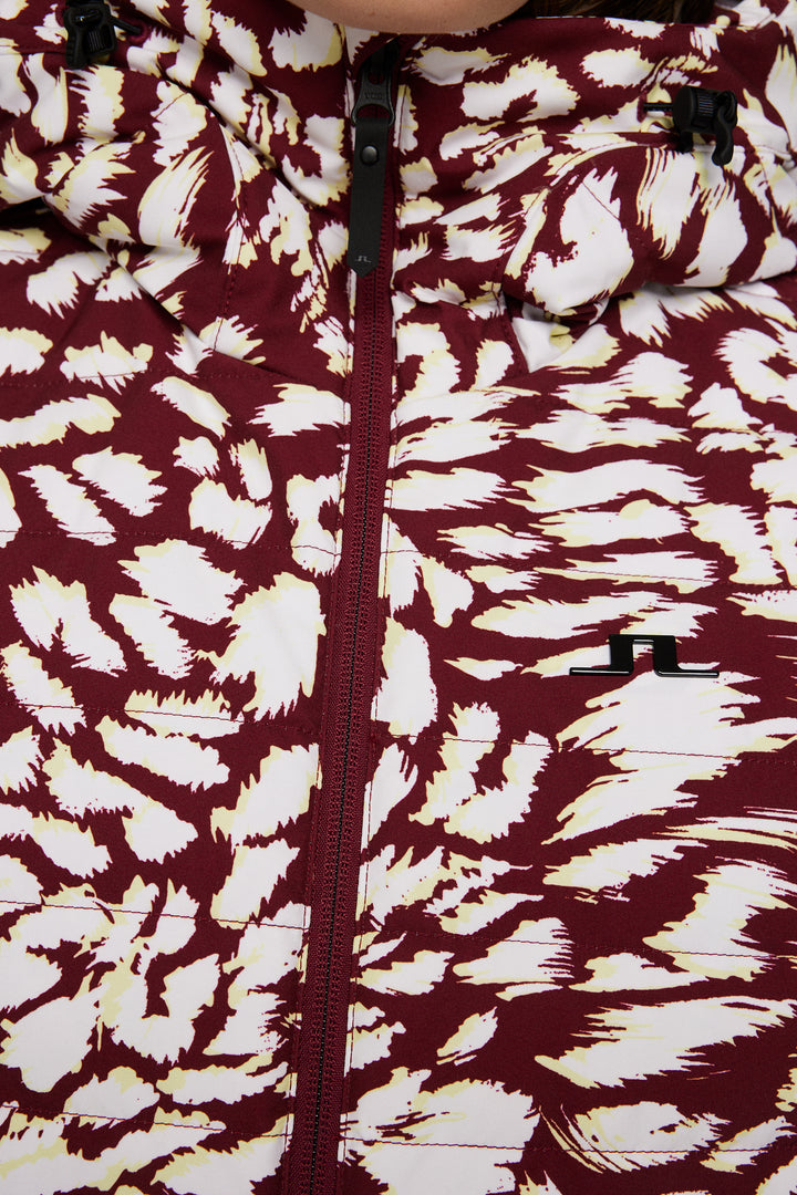 J.Lindeberg Women's THERMIC DOWN Printed Ski Jacket - GLITCH LEO LIME