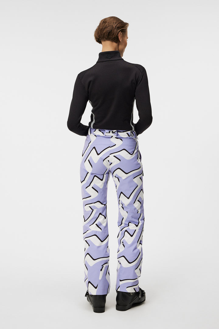 J.Lindeberg Women's Isella Ski Pants Printed - Bridge Wave Sweet Lavender