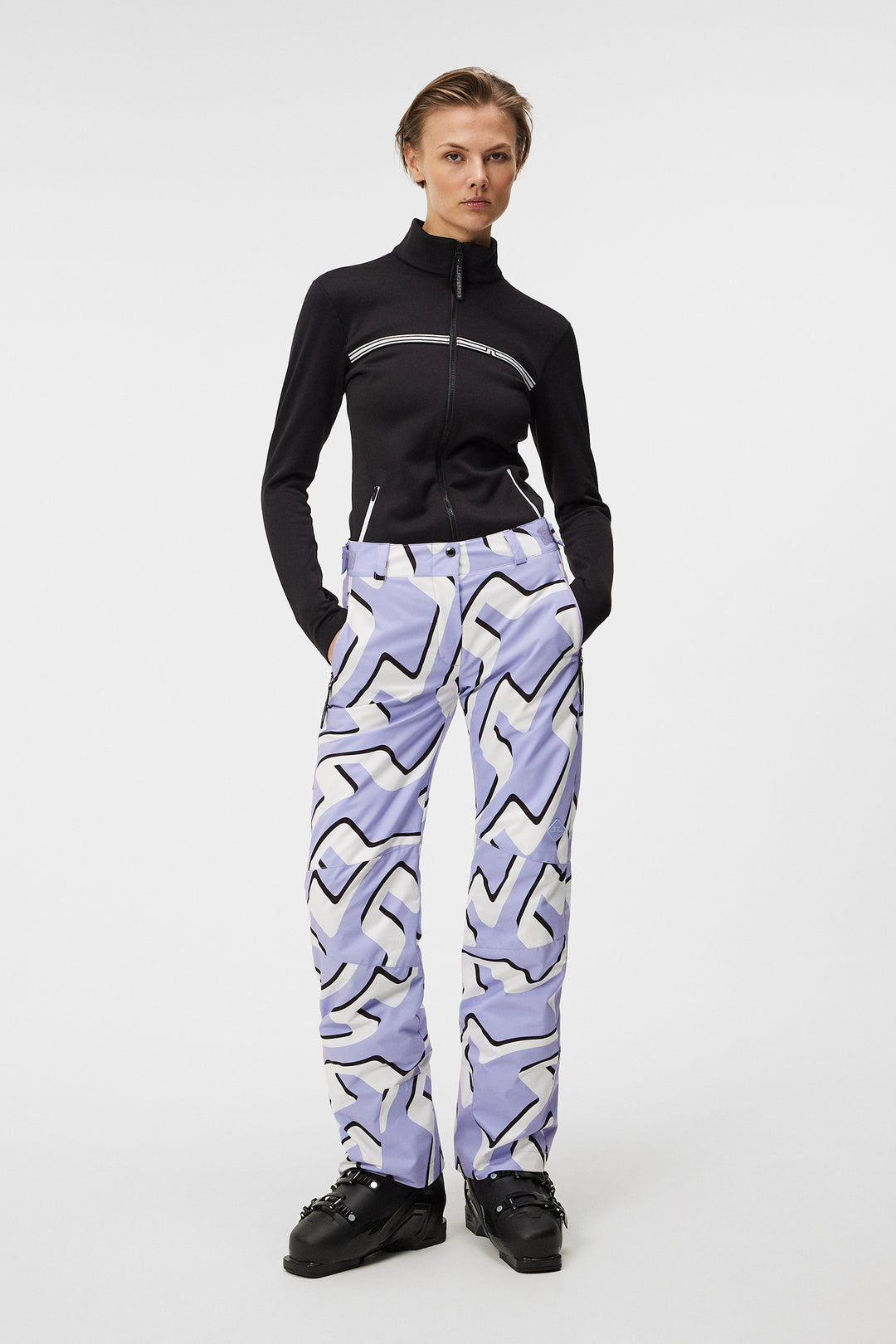 J.Lindeberg Women's Isella Ski Pants Printed - Bridge Wave Sweet Lavender