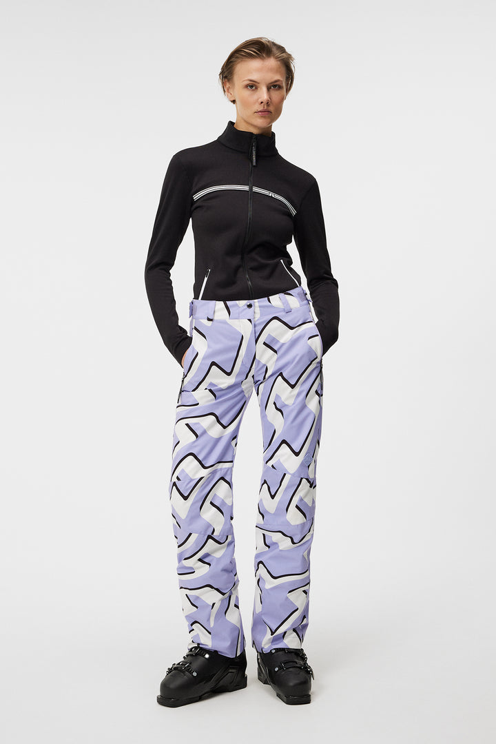 J.Lindeberg Women's Isella Ski Pants Printed - Bridge Wave Sweet Lavender