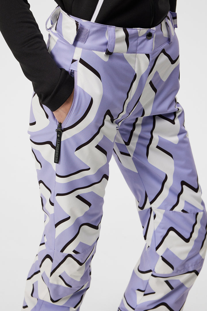 J.Lindeberg Women's Isella Ski Pants Printed - Bridge Wave Sweet Lavender