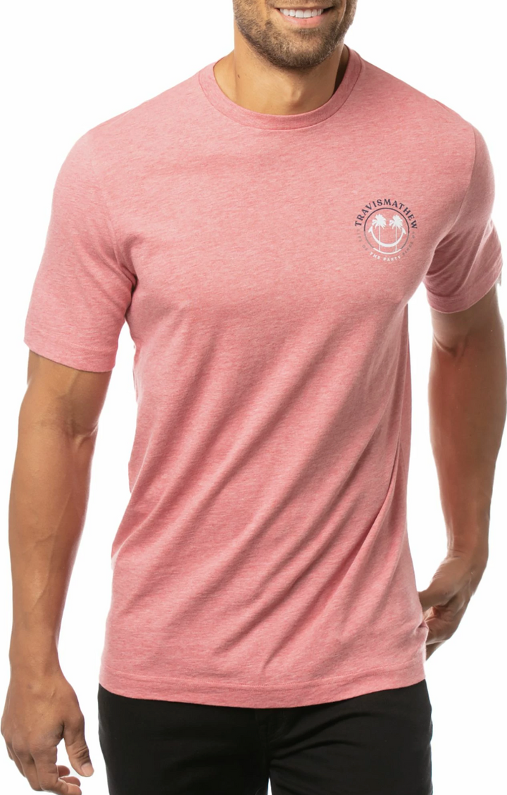 TRAVIS MATHEW PLAY DATE T-SHIRT - HEATHER GARNET ROSE