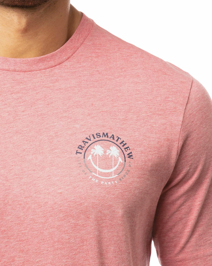 TRAVIS MATHEW PLAY DATE T-SHIRT - HEATHER GARNET ROSE