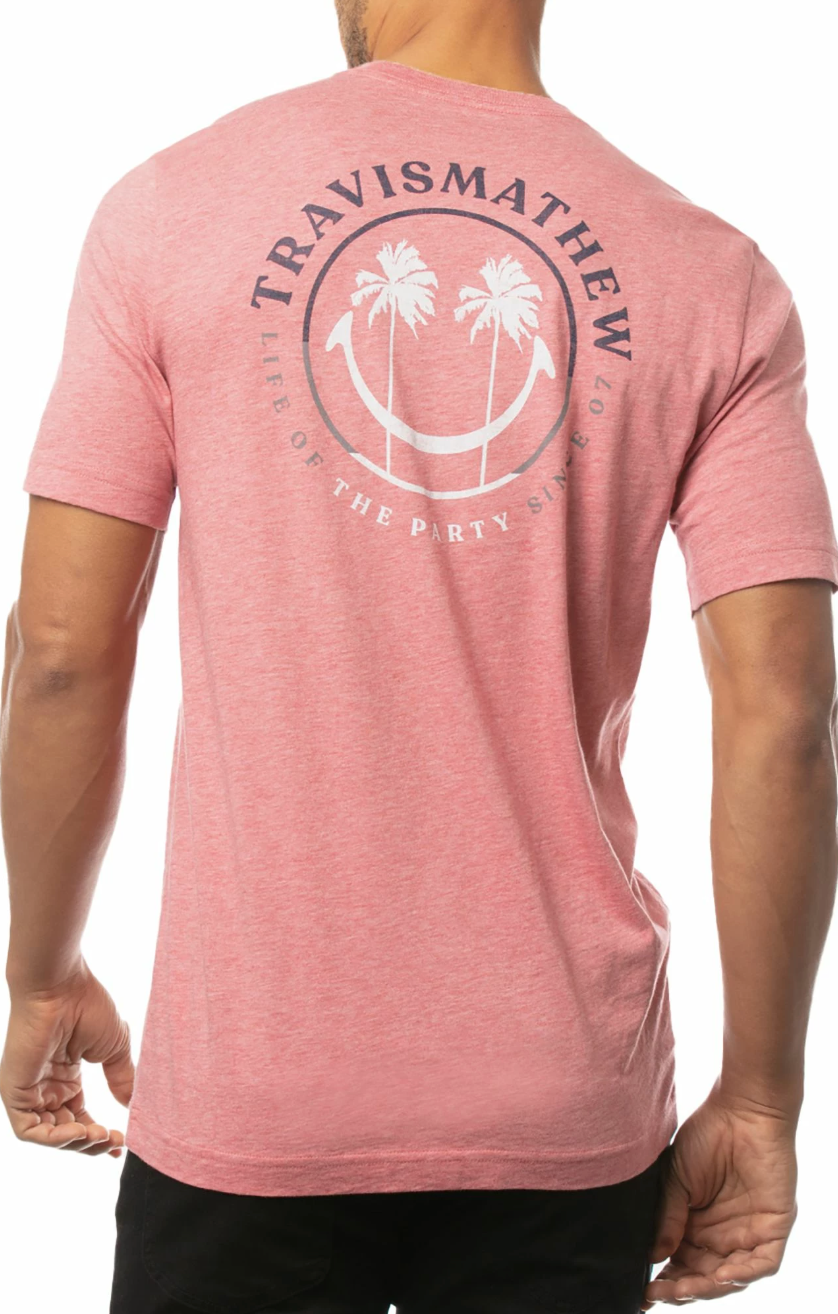 TRAVIS MATHEW PLAY DATE T-SHIRT - HEATHER GARNET ROSE